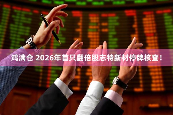 鸿满仓 2026年首只翻倍股志特新材停牌核查！